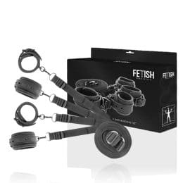 FETISH SUBMISSIVE - SET OF HANDCUFFS AND TIES WITH NOPRENE LINING 2